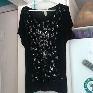 Sequin leopard print tee